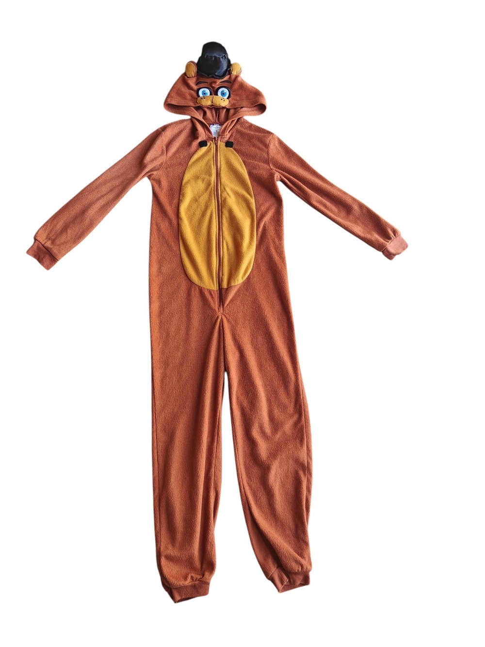 Freddy Fazbear Brown Fleece Onesie Pajama from FNAF Size M Youth